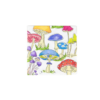 Caspari Woodland Mushrooms Boxed Cocktail Napkins - 40 Per Box 18000B