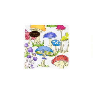 Caspari Woodland Mushrooms Cocktail Napkins - 20 Per Package 18000C