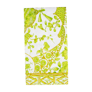 Caspari Gilded Porcelain Chartreuse Guest Towel Napkins - 15 Per Package 18061G