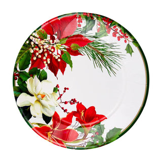 Caspari Christmas Garden Dinner Plates - 8 Per Package 18070DP