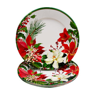 Caspari Christmas Garden Dinner Plates - 8 Per Package 18070DP