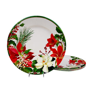 Caspari Christmas Garden Dinner Plates - 8 Per Package 18070DP