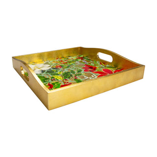 Caspari Christmas Garden Lacquer Trays - 1 Each 18070LQSQR