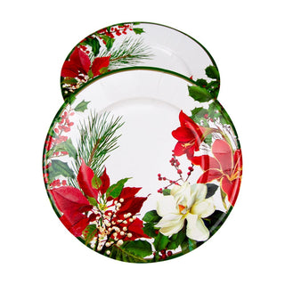 Caspari Christmas Garden Salad & Dessert Plates - 8 Per Package 18070SP