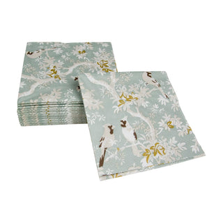 Caspari Scenic Songbirds Celadon Cocktail Napkins - 20 Per Package 18081C