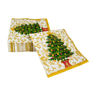 Caspari Gilded Tree Cocktail Napkins - 20 Per Package 18100C