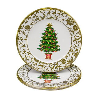 Caspari Gilded Tree Dinner Plates - 8 Per Package 18100DP