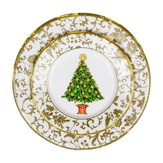 Caspari Gilded Tree Dinner Plates - 8 Per Package 18100DP