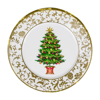 Caspari Gilded Tree Dinner Plates - 8 Per Package 18100DP