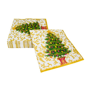 Caspari Gilded Tree Luncheon Napkins - 20 Per Package 18100L