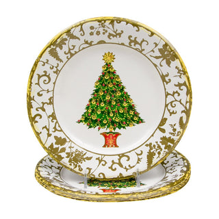 Caspari Gilded Tree Salad & Dessert Plates - 8 Per Package 18100SP