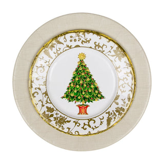 Caspari Gilded Tree Salad & Dessert Plates - 8 Per Package 18100SP