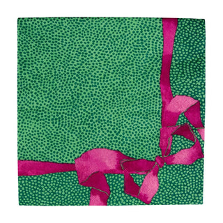 Caspari Tied With A Bow Green & Plum Luncheon Napkins - 20 Per Package 18111L