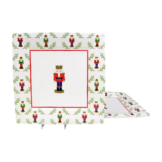 Caspari Little Nutcracker Sq Dinner Plates - 8 Per Package 18120DP