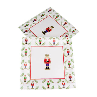 Caspari Little Nutcracker Sq Dinner Plates - 8 Per Package 18120DP