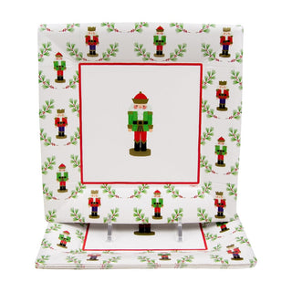 Caspari Little Nutcracker Sq Salad & Dessert Plates - 8 Per Package 18120SP