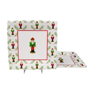 Caspari Little Nutcracker Sq Salad & Dessert Plates - 8 Per Package 18120SP