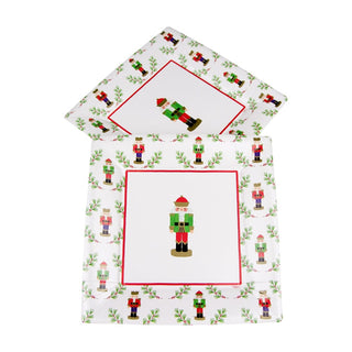 Caspari Little Nutcracker Square Salad & Dessert Plates - 8 Per Package 18120SP