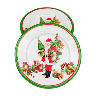 Caspari Mr. Claus Salad & Dessert Plates - 8 Per Package 18130SP