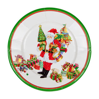 Caspari Mr. Claus Salad & Dessert Plates - 8 Per Package 18130SP