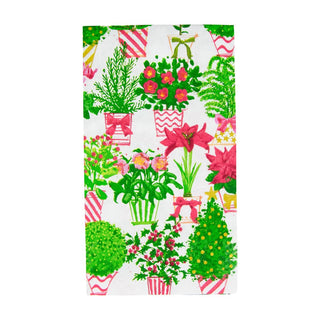 Caspari Christmas Flower Market Guest Towel Napkins - 15 Per Package 18140G