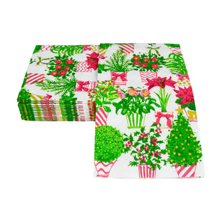 Caspari Christmas Flower Market Guest Towel Napkins - 15 Per Package 18140G