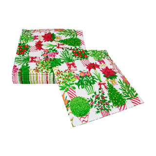 Caspari Christmas Flower Market Luncheon Napkins - 20 Per Package 18140L