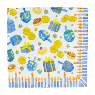 Caspari Dreidel; Dreidel; Dreidel Cocktail Napkins - 20 Per Package 18170C