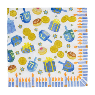 Caspari Dreidel; Dreidel; Dreidel Luncheon Napkins - 20 Per Package 18170L