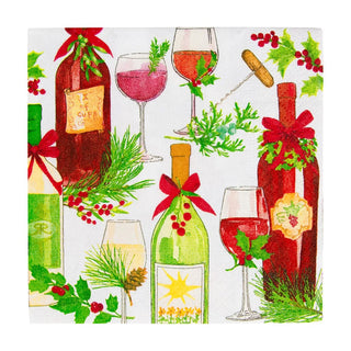 Caspari A Christmas Toast Cocktail Napkins - 20 Per Package 18180C