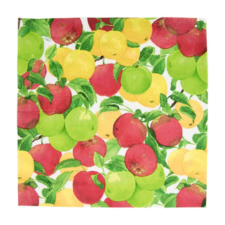 Caspari Apples Cocktail Napkins - 20 Per Package 18220C