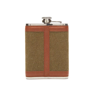 Brouk The Classic 8 oz Flask in Olive Green Canvas 18231