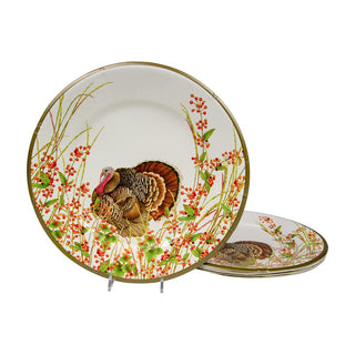 Caspari Turkey And Berries Dinner Plates - 8 Per Package 18240DP