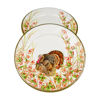 Caspari Turkey And Berries Dinner Plates - 8 Per Package 18240DP