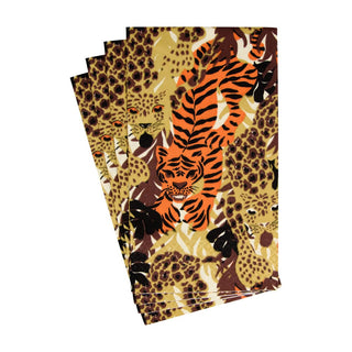 Caspari Wild Cats Guest Towel Napkins - 15 Per Package 18290G