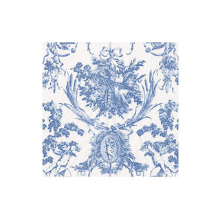 Caspari Romantic Toile Blue Boxed Cocktail Napkins - 40 Per Box 3300B