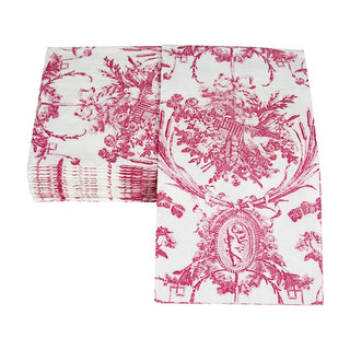 Caspari Romantic Toile Rose Guest Towel Napkins - 15 Per Package 3301G