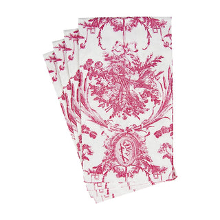 Caspari Romantic Toile Rose Guest Towel Napkins - 15 Per Package 3301G