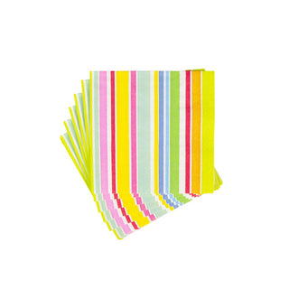 Caspari Cabana Stripe Bright Boxed Cocktail Napkins - 40 Per Box 4640B