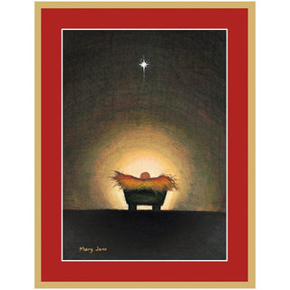 Personalization by Caspari Star and Creche Personalized Christmas Cards 81204PG