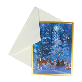 Caspari Forest Animals & Tree Boxed Christmas Cards - 15 Christmas Cards and Envelopes 83269