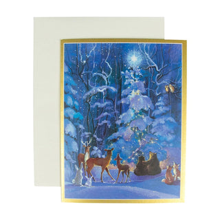 Caspari Forest Animals & Tree Boxed Christmas Cards - 15 Christmas Cards and Envelopes 83269