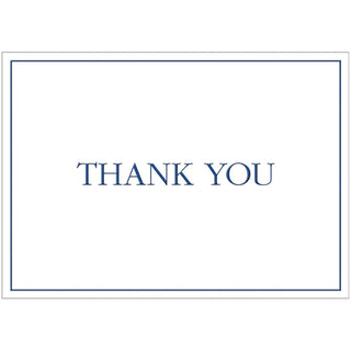 Caspari Thank You Navy Embossed Thank You Notes - 8 Note Cards And Envelopes 84644.44B