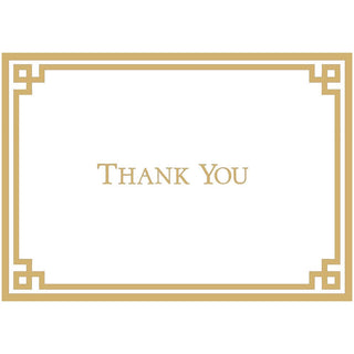 Caspari Rive Gauche Gold And White-Foil Thank You Notes - 8 Note Cards And Envelopes 85604.44B