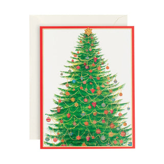 Personalization by Caspari Glittering Tree Personalized Christmas Cards 88206PG