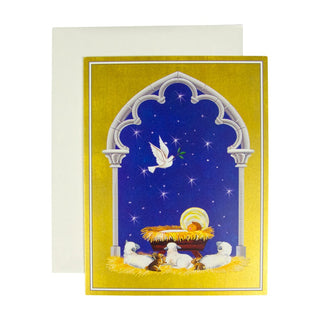 Caspari Creche Scene Boxed Christmas Cards - 15 Christmas Cards & 15 Envelopes 88209