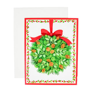 Caspari Kissing Ball Mini Boxed Christmas Cards - 15 Christmas Cards and Envelopes per Box 89022