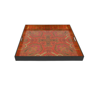 Caspari Jaipur Fuchsia Lacquer Oversize Square Tray - 30" Square 8913LQXLGSQR