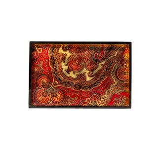 Caspari Jaipur Crimson Lacquer Sm Rect Tray - 8 7/8 X 13 3/4 8914LQSMREC