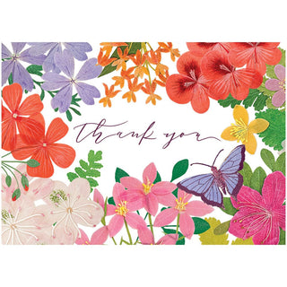 Caspari Halsted Floral Thank You Notes - 8 Note Cards And Envelopes 92601.44B